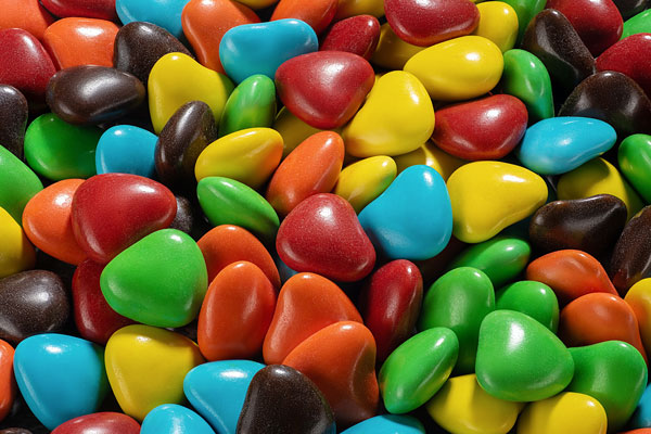 Multi-colored candies